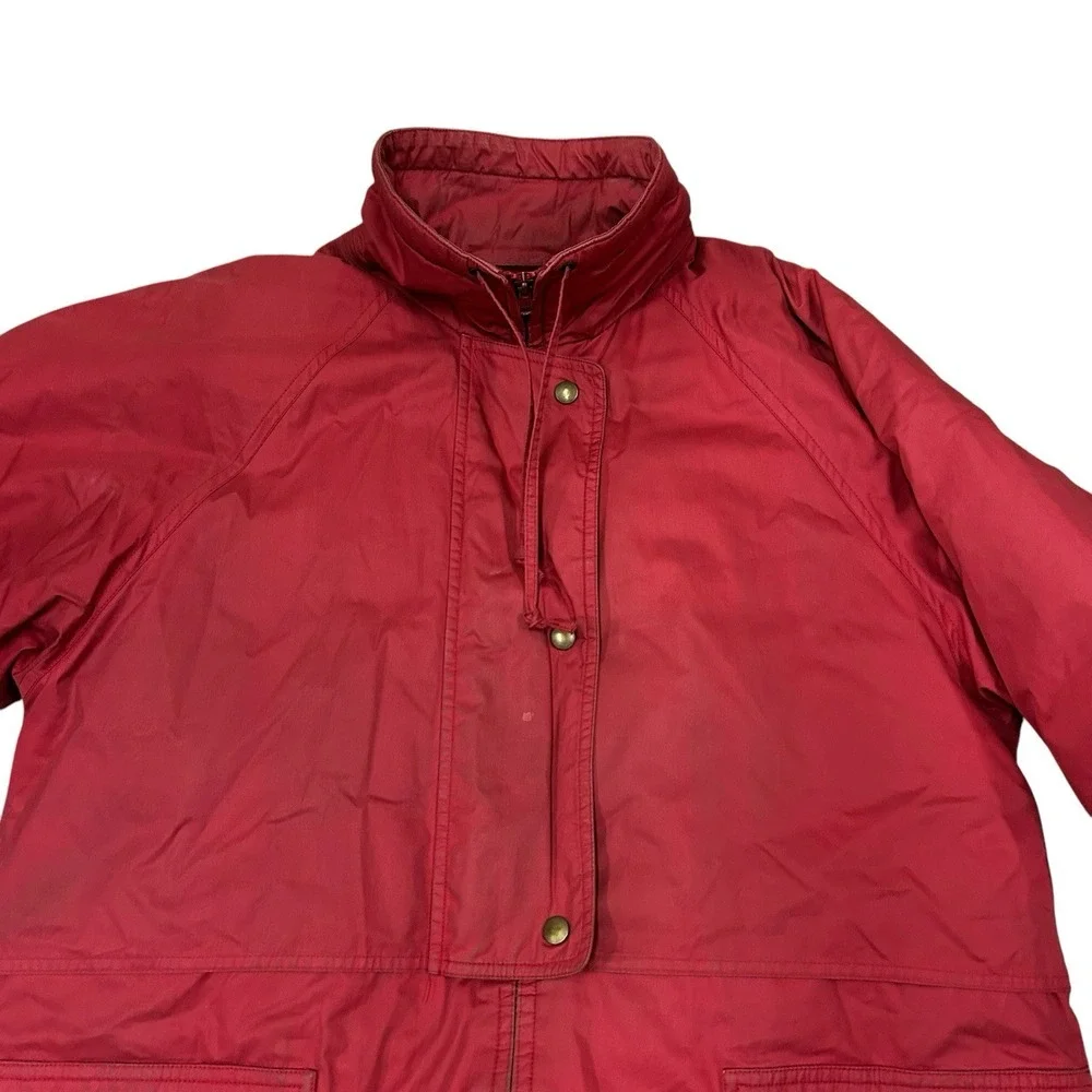 Vintage Eddie Bauer Goose Down Puffer Jacket Women's Large‎ Red Full Zip